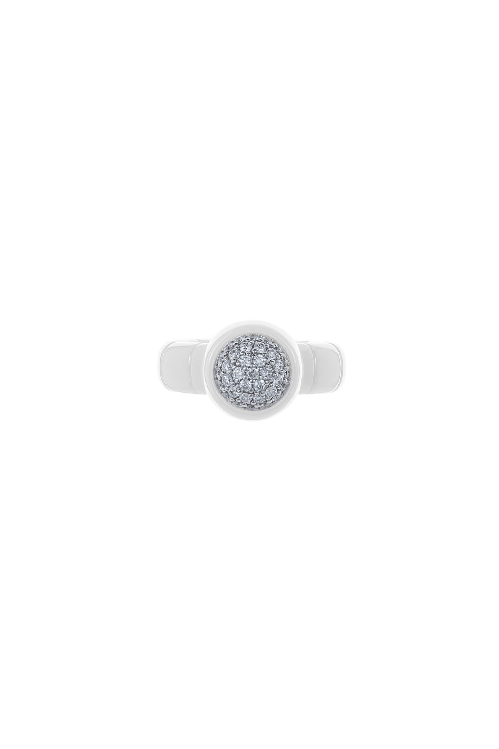 Diamond Section White Ceramic Dama Ring-WHITE GOLD-5.5-JEWELRYFINE JEWELRING-ROBERTO DEMEGLIO