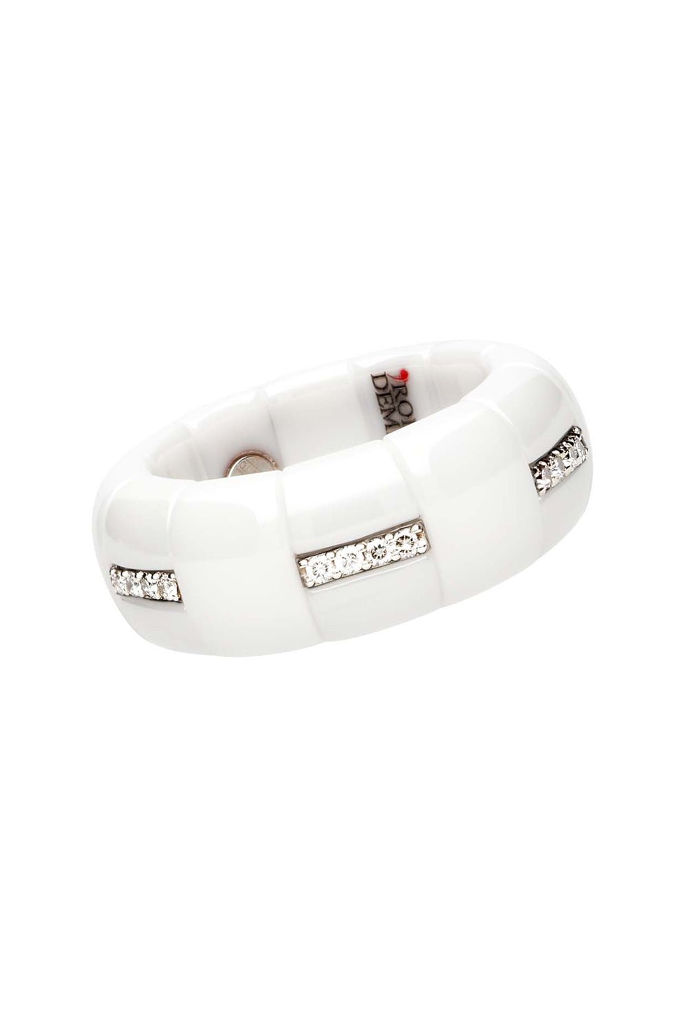 ROBERTO DEMEGLIO-Pura White Ceramic Stretch Ring-WHITE GOLD