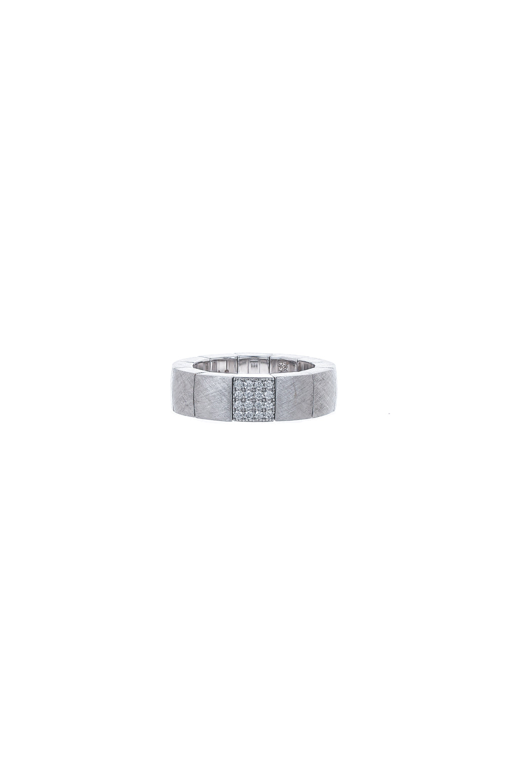 Diamond Section Scacco Stretch Ring-WHITE GOLD-7.25-JEWELRYFINE JEWELRING-ROBERTO DEMEGLIO