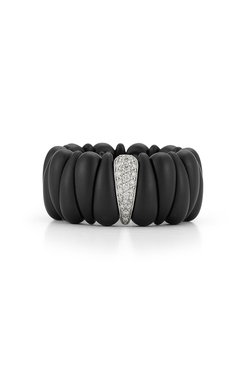 Matte Black Diamond Artiglio Ring-WHITE GOLD-8-JEWELRYFINE JEWELRING-ROBERTO DEMEGLIO