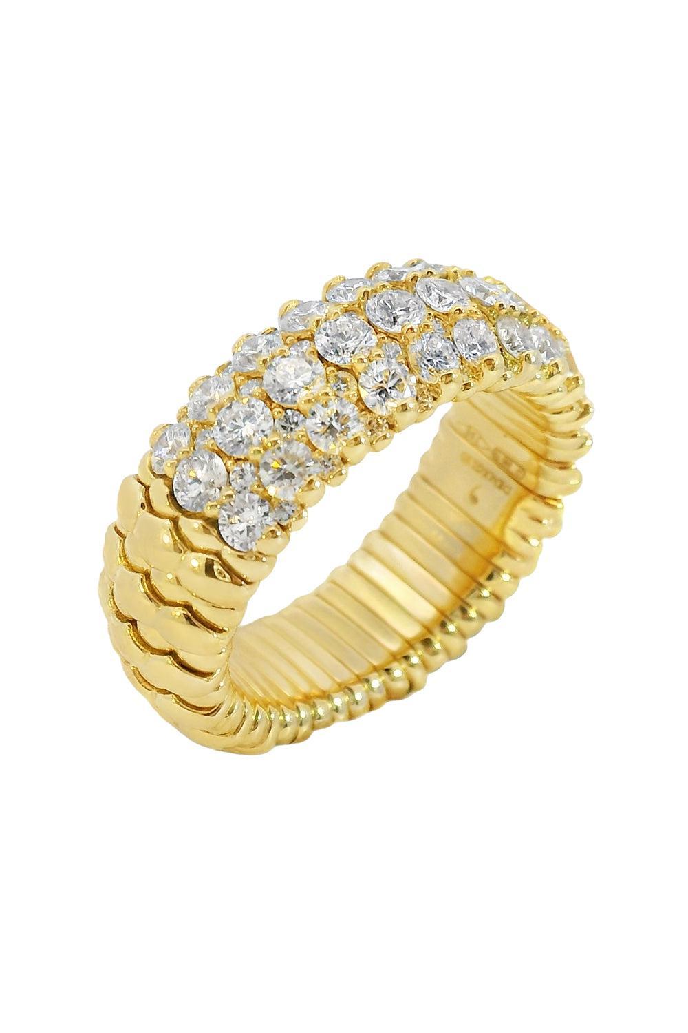 Diamond Half And Half Giotto Ring-YELLOW GOLD-6.5-JEWELRYFINE JEWELRING-ROBERTO DEMEGLIO