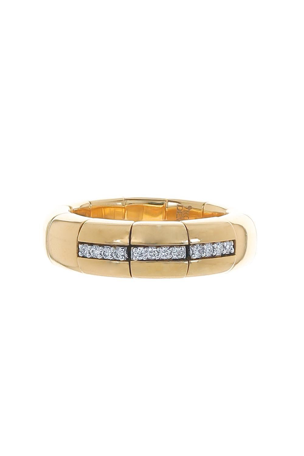 Three Diamond Stretch Pura Ring-YELLOW GOLD-6.5-JEWELRYFINE JEWELRING-ROBERTO DEMEGLIO