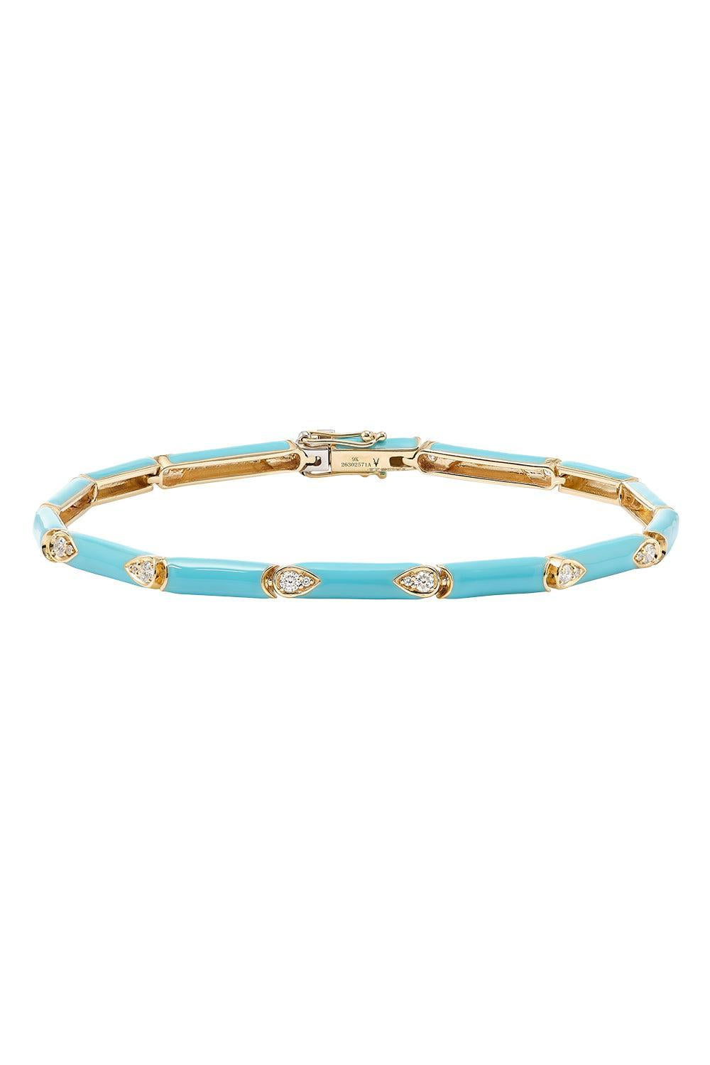 Diamond Nirvana Blue Enamel Bracelet-YLEGOLD-JEWELRYFINE JEWELBRACELET O-ROBINSON PELHAM
