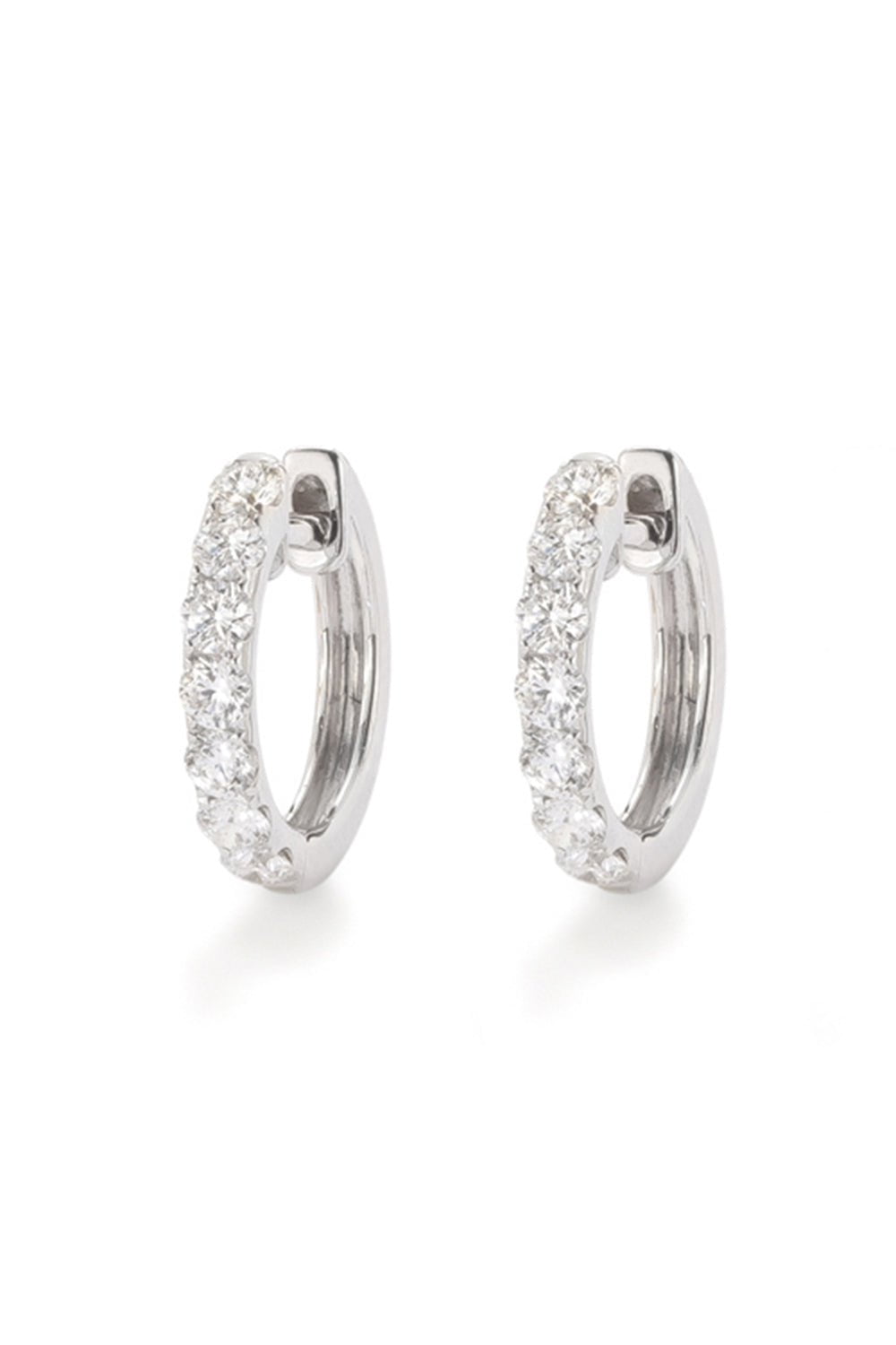 ROBINSON PELHAM-Midi Diamond Hoop Earrings - White Gold-WHITE GOLD