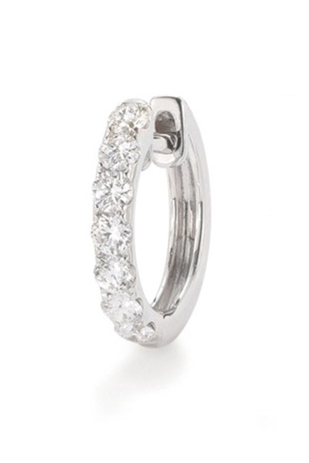 ROBINSON PELHAM-Single Midi Diamond Hoop Earring - White Gold-WHITE GOLD