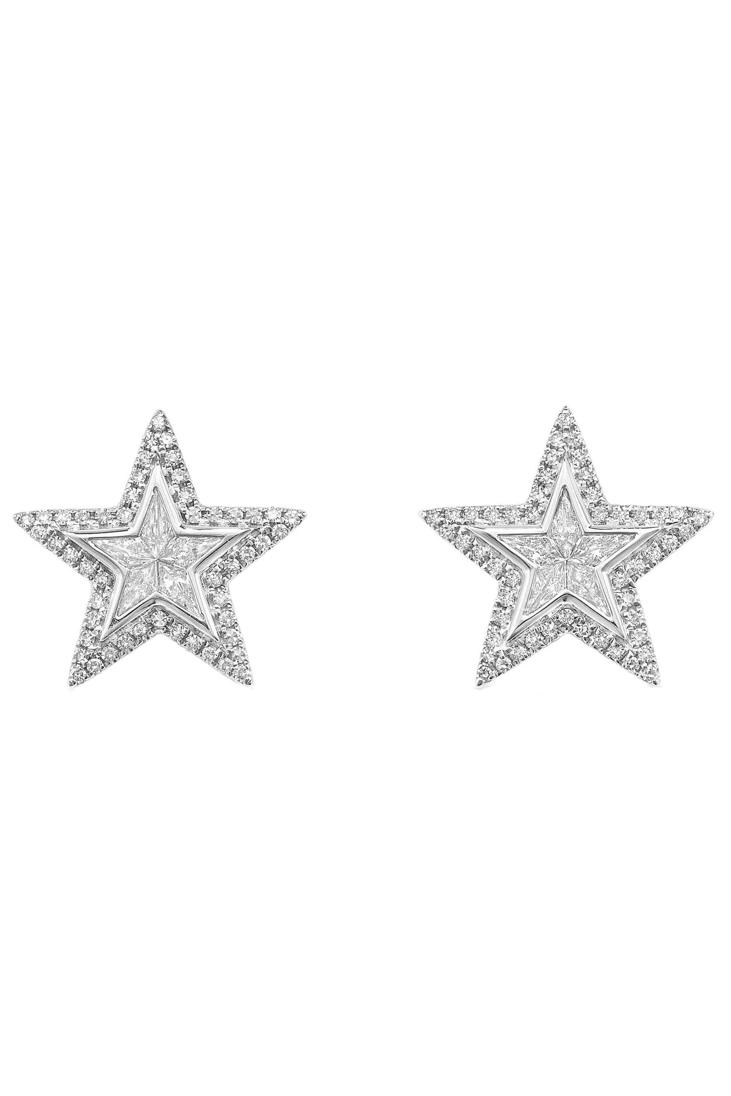 ROBINSON PELHAM-Small Vega Star Earrings-WHITE GOLD