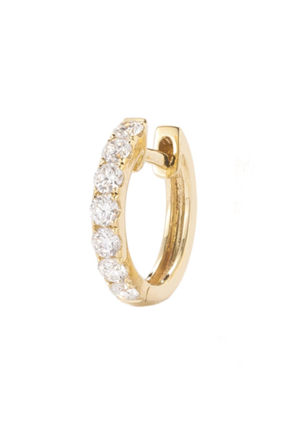 ROBINSON PELHAM-Midi Diamond Hoop Earring-YELLOW GOLD