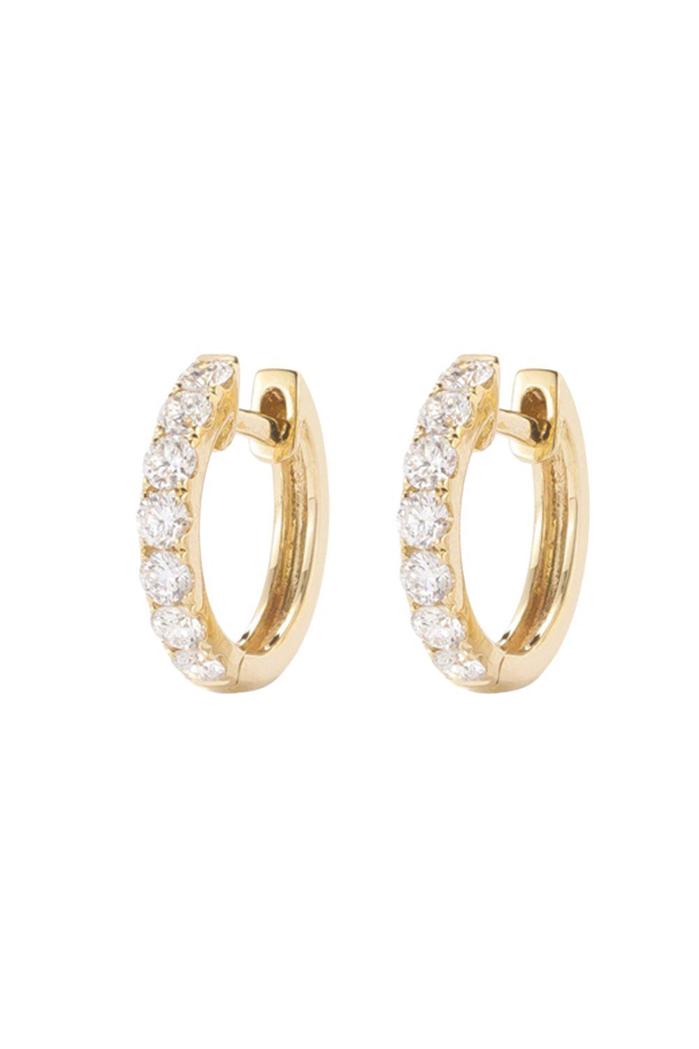 Midi Diamond Hoop Earrings - Yellow Gold-YELLOW GOLD-JEWELRYFINE JEWELEARRING-ROBINSON PELHAM