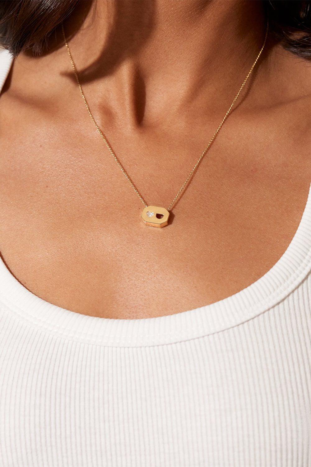 ROBINSON PELHAM-Love U Pendant Necklace-YELLOW GOLD