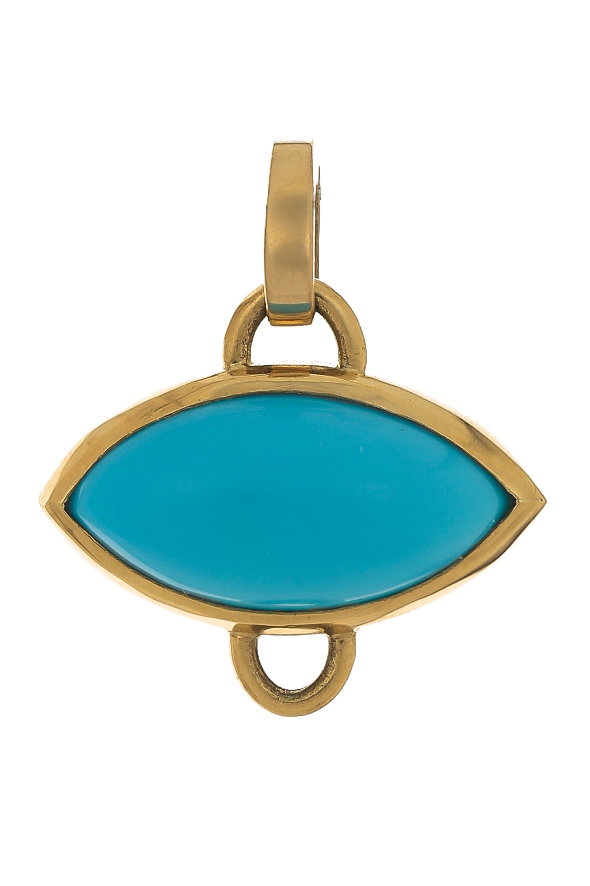 ROBINSON PELHAM-Marquise Turquoise Identity Pendant-YELLOW GOLD
