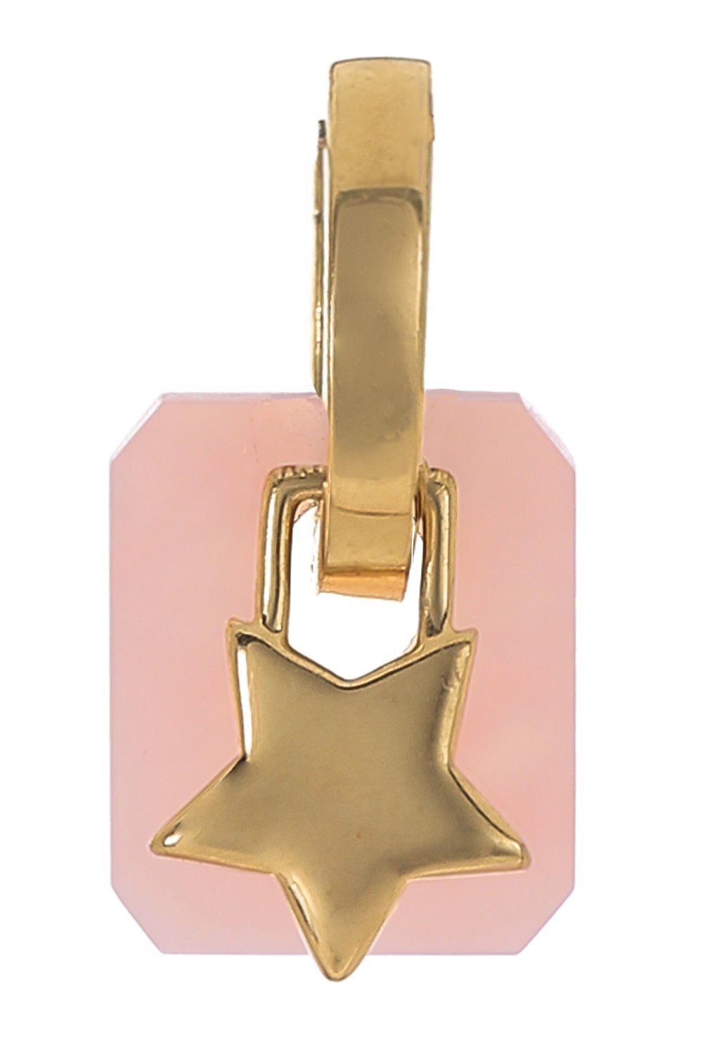 ROBINSON PELHAM-Pink Opal Octagon Wish Dish Charm-YELLOW GOLD