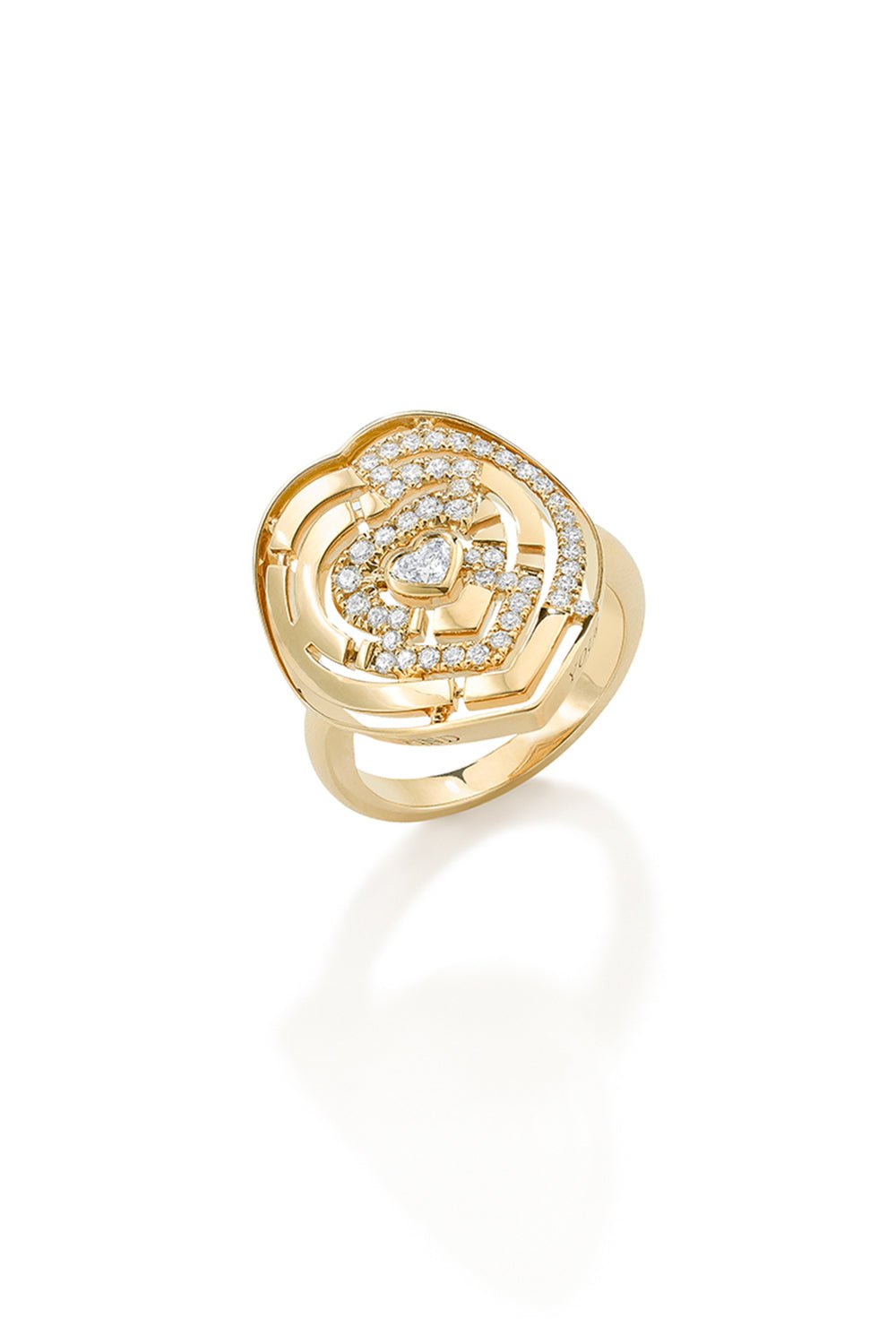 ROBINSON PELHAM-Heart Labyrinth Ring-YELLOW GOLD