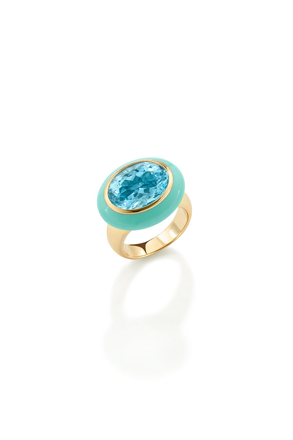 ROBINSON PELHAM-Blue Topaz Arena Ring-YELLOW GOLD
