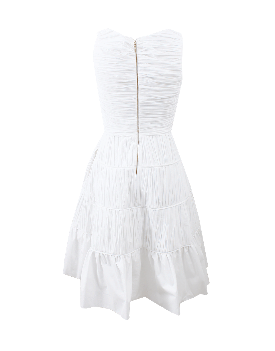 ROCHAS-Plisse Full Bottom Dress-OPTICWHT