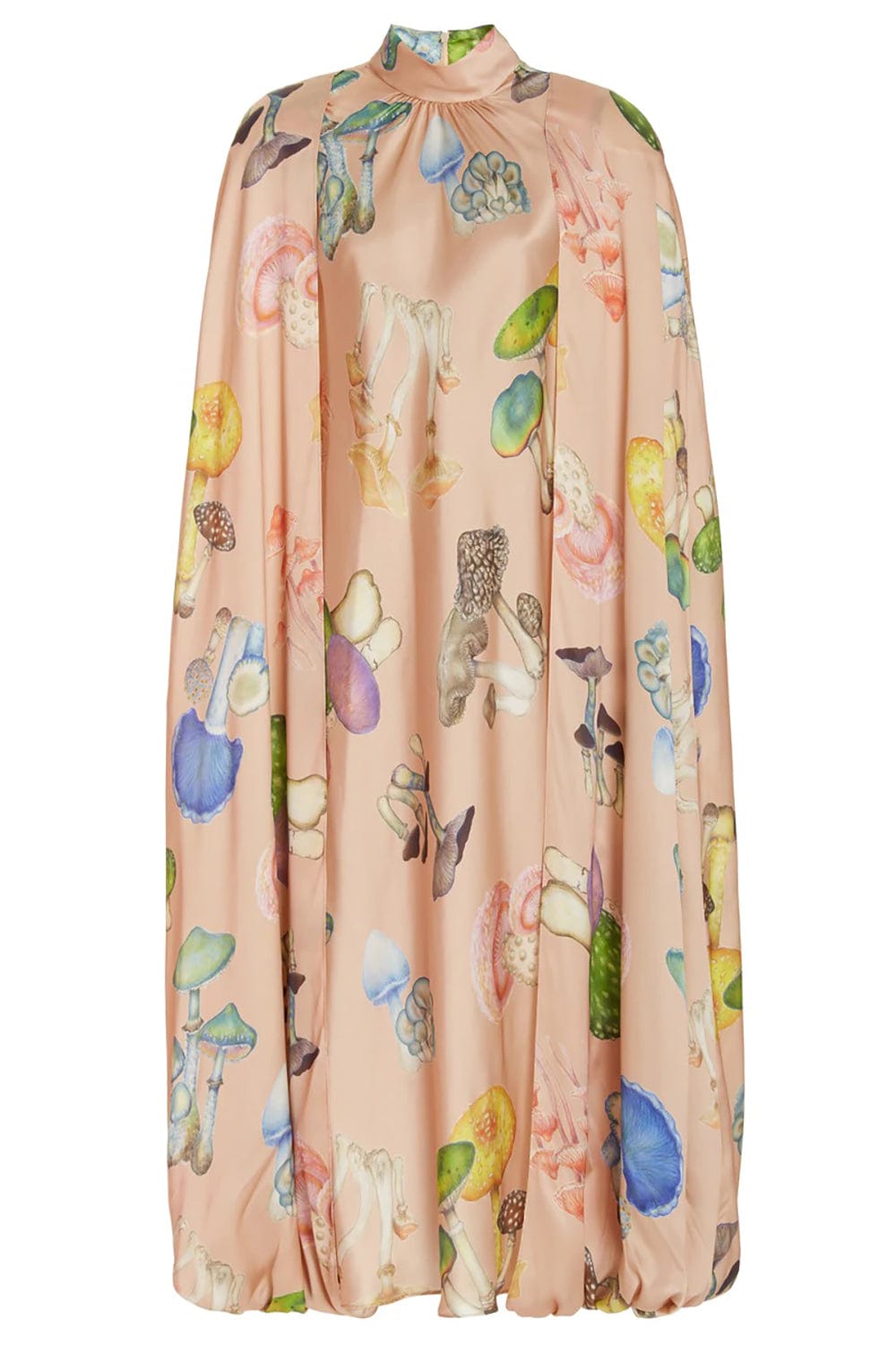 RODARTE-Mushroom Silk Cape Dress-