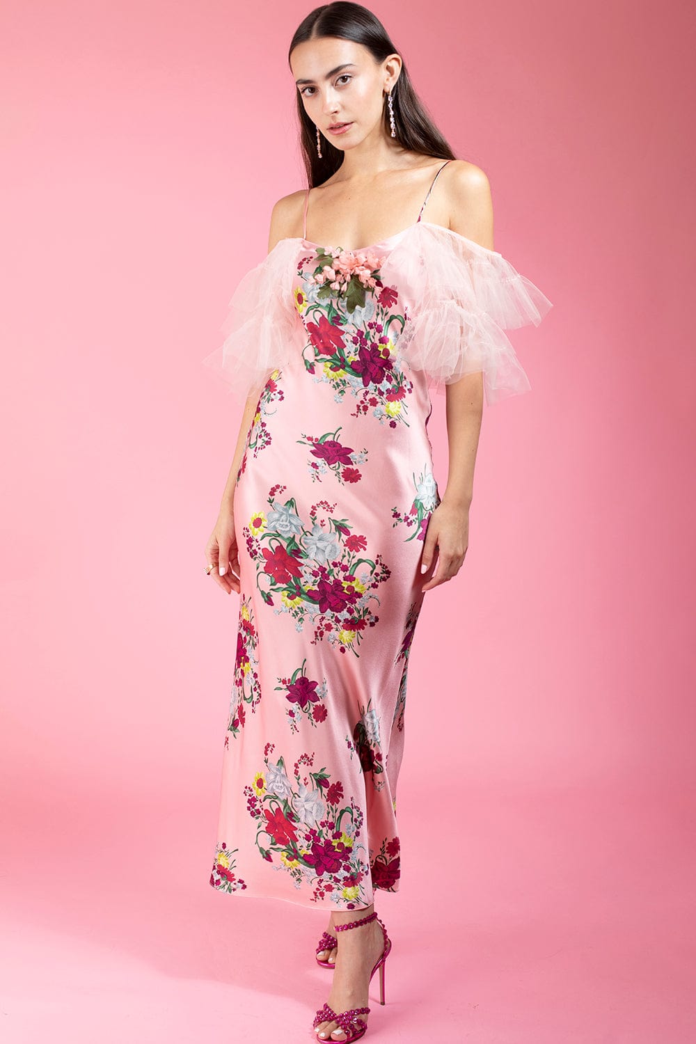 RODARTE-Floral Printed Tulle Dress-