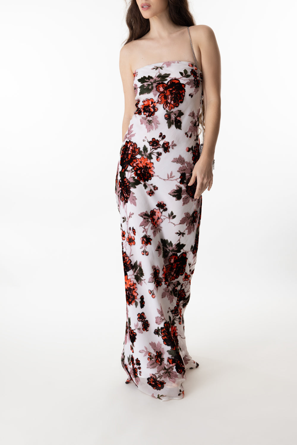 Floral Strapless Gown-WHITE-4-CLOTHINGDRESSGOWN-RODARTE