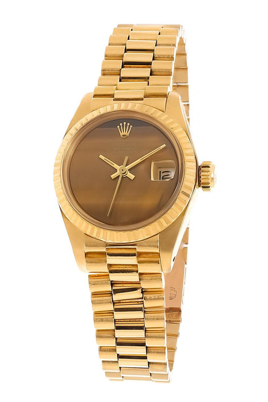 Brown Lady Datejust Watch 26-YELLOW GOLD-26MM-JEWELRYFINE JEWELWATCH-ROLEX