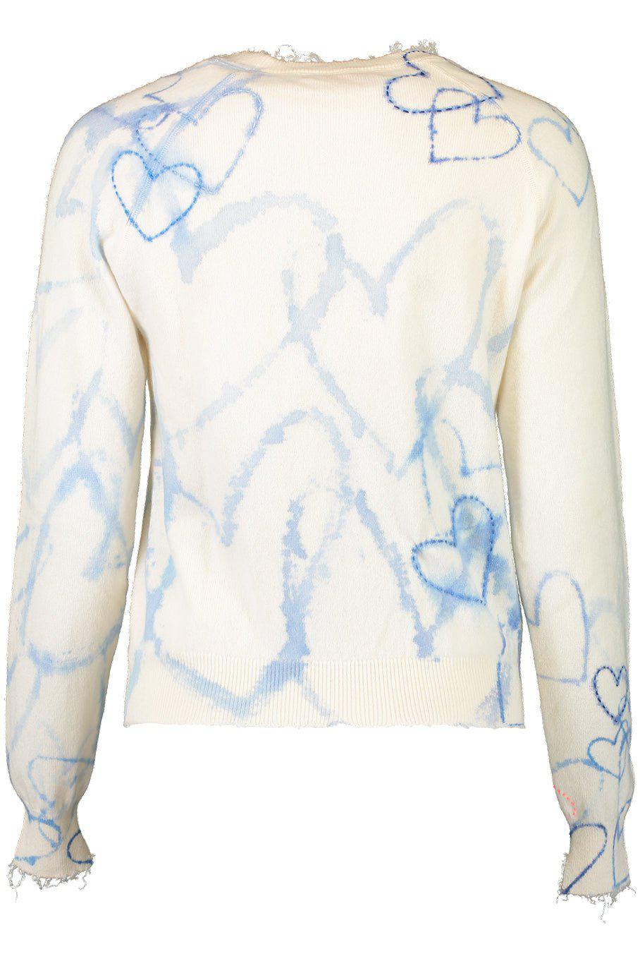 ROSEA COR-Heart Sleeve Crewneck - Blue-