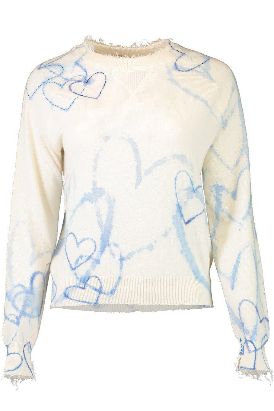 ROSEA COR-Heart Sleeve Crewneck - Blue-