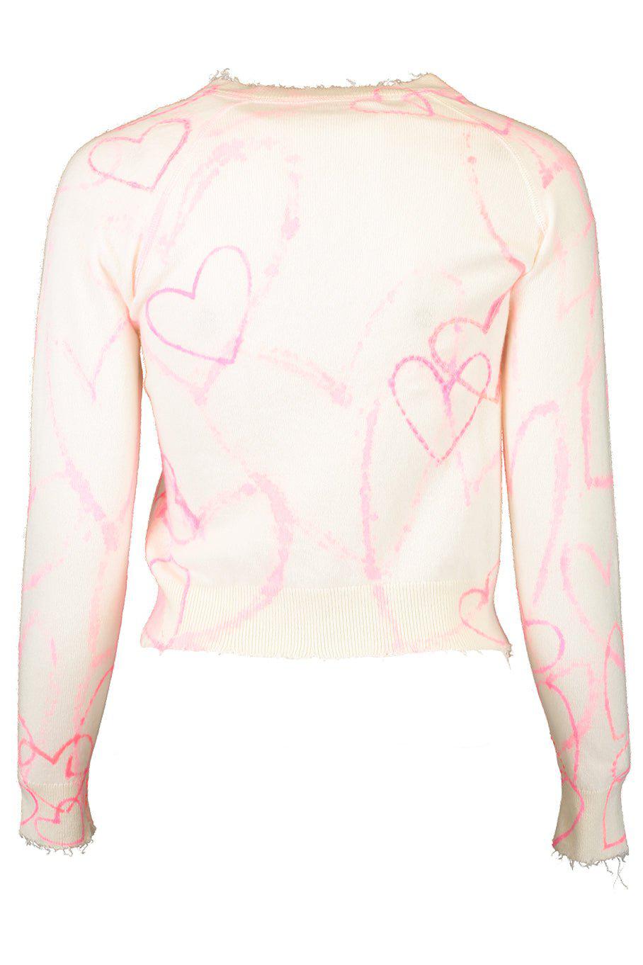 ROSEA COR-Heart Print Crewneck - Cream-