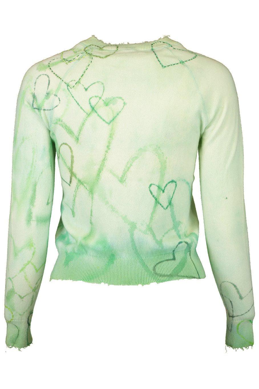 ROSEA COR-Heart Sleeve Crewneck - Green-