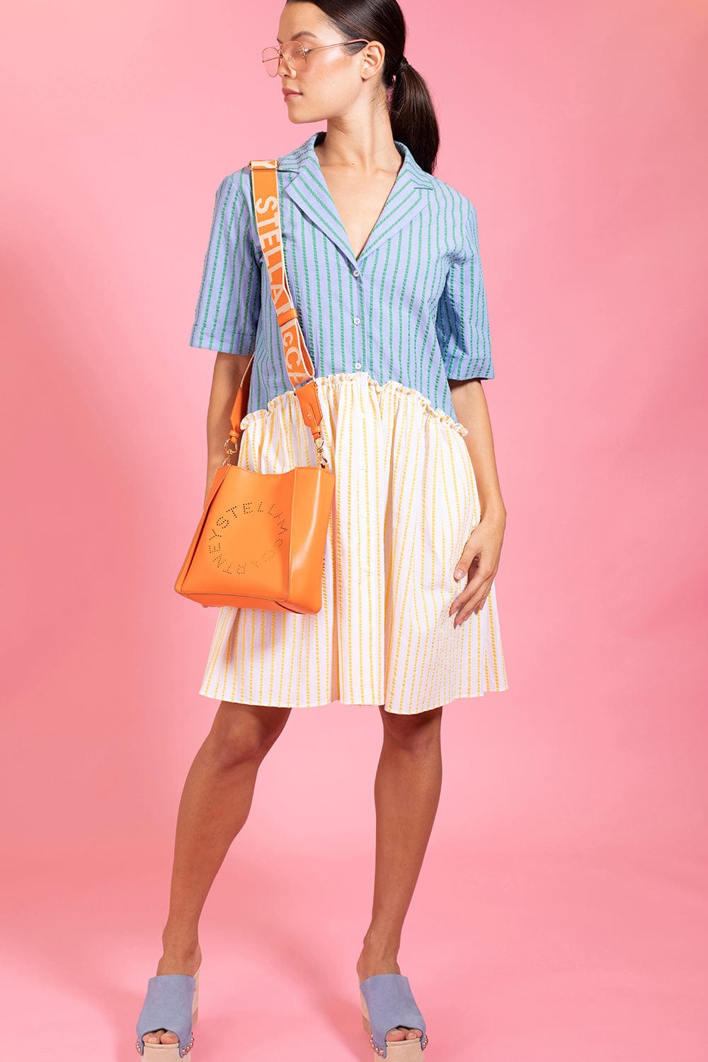 ROSIE ASSOULIN-Short Gathered Shirtdress-