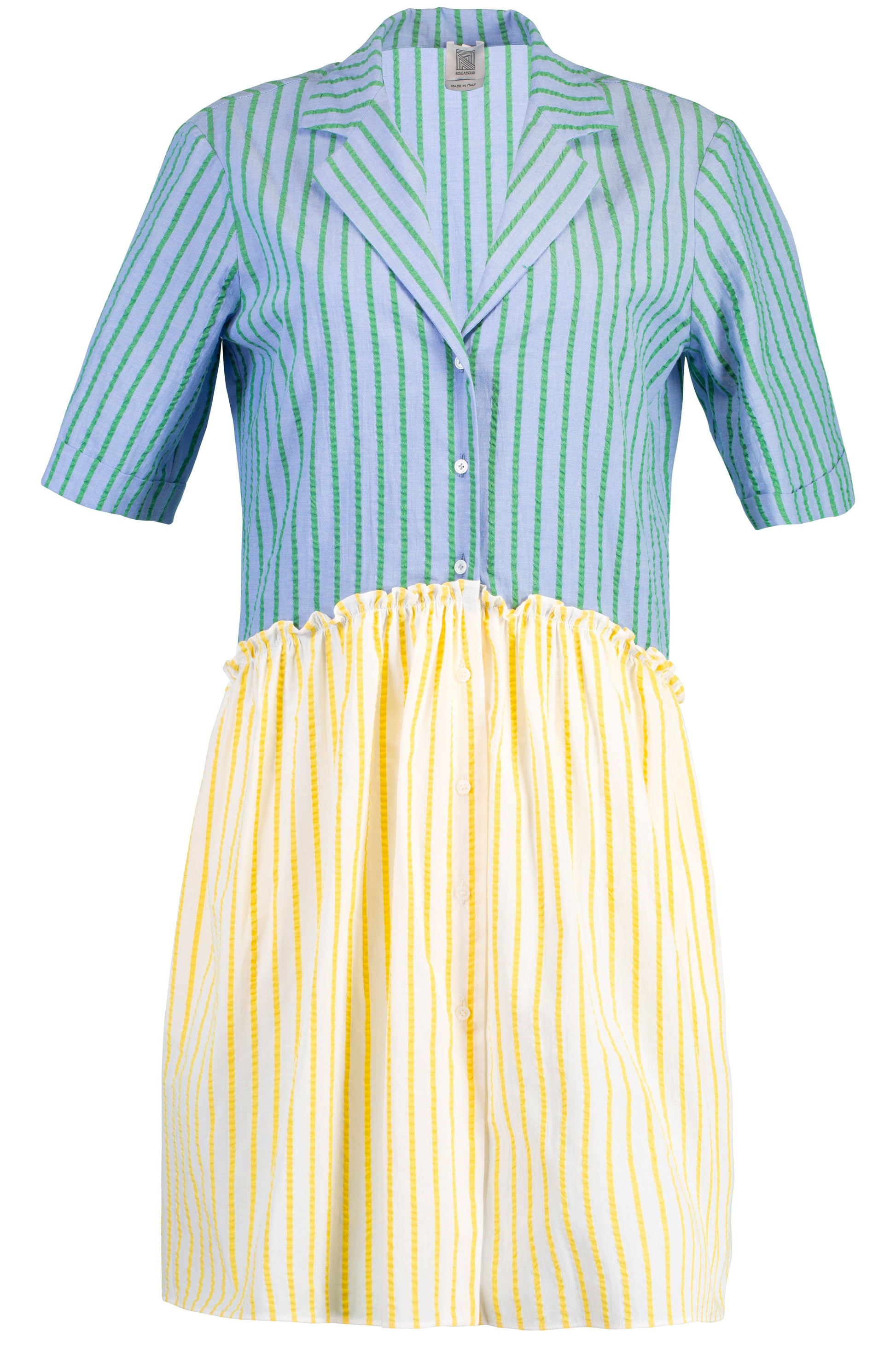 ROSIE ASSOULIN-Short Gathered Shirtdress-