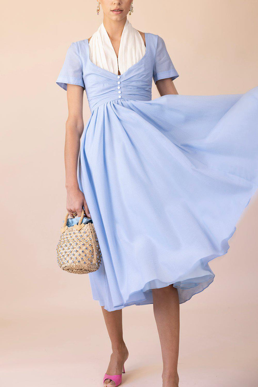 All Tucked In Halter Dress