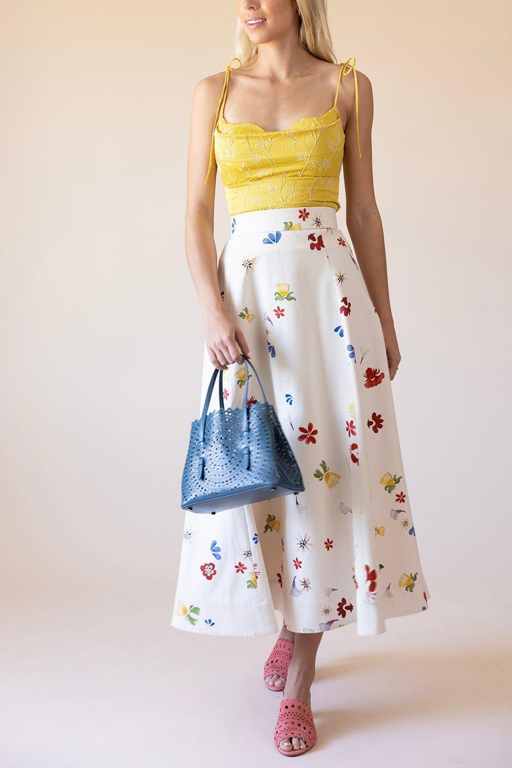 ROSIE ASSOULIN-Quartered A-Line Skirt-