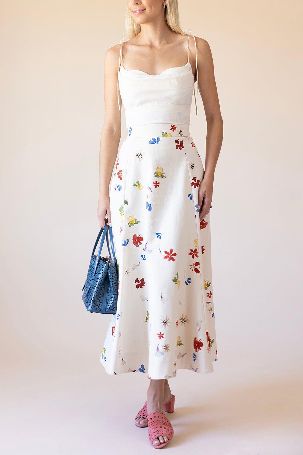 ROSIE ASSOULIN-Quartered A-Line Skirt-