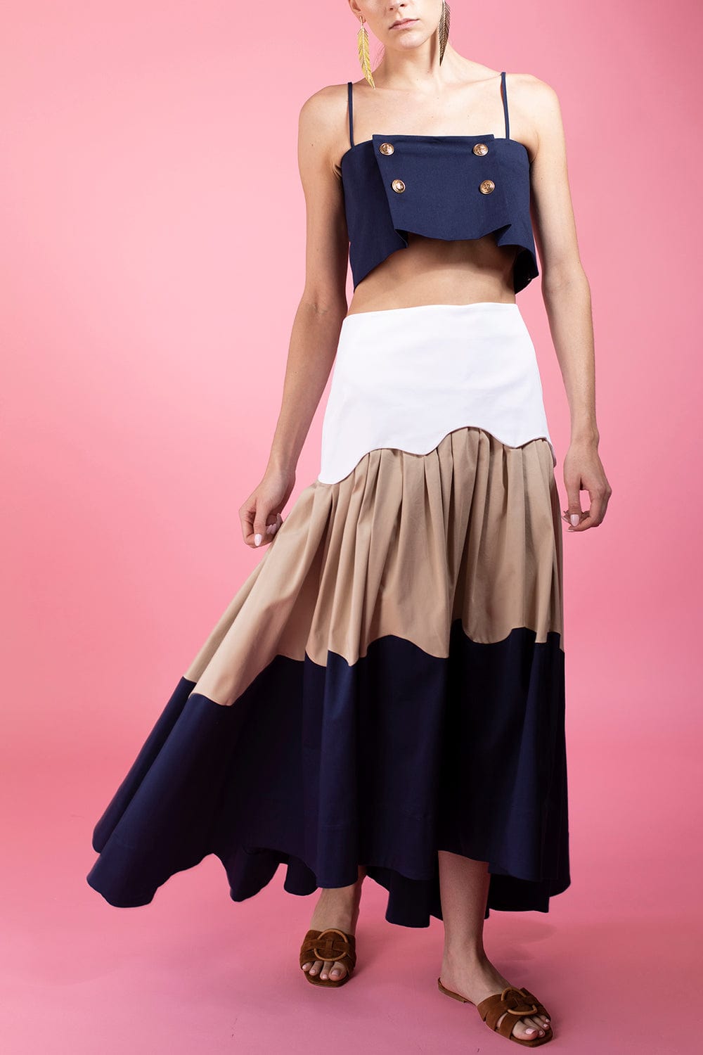 ROSIE ASSOULIN-Making Waves Layered Skirt-