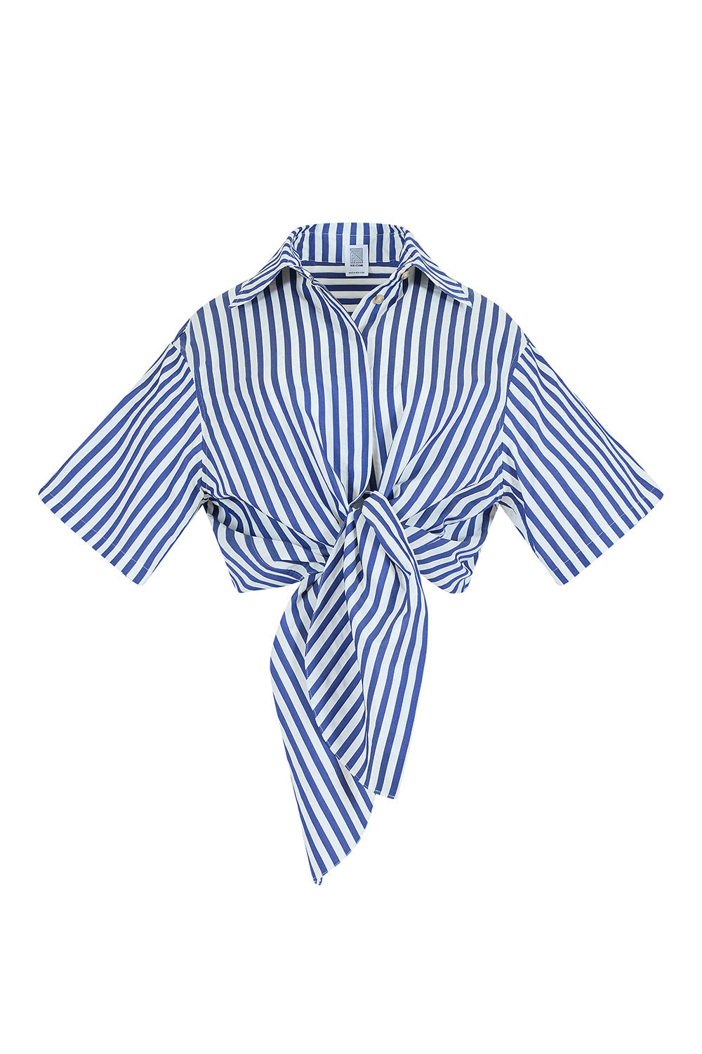 TIE ME UP TIE ME BUTTON DOWN SHIRT-BLUE STRIPE-XS-CLOTHINGTOPBLOUSE-ROSIE ASSOULIN