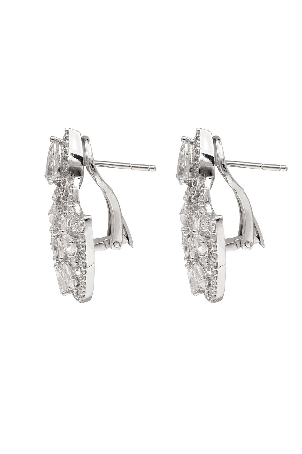 RUCHI-Diamond Fan Earrings-WHITE GOLD
