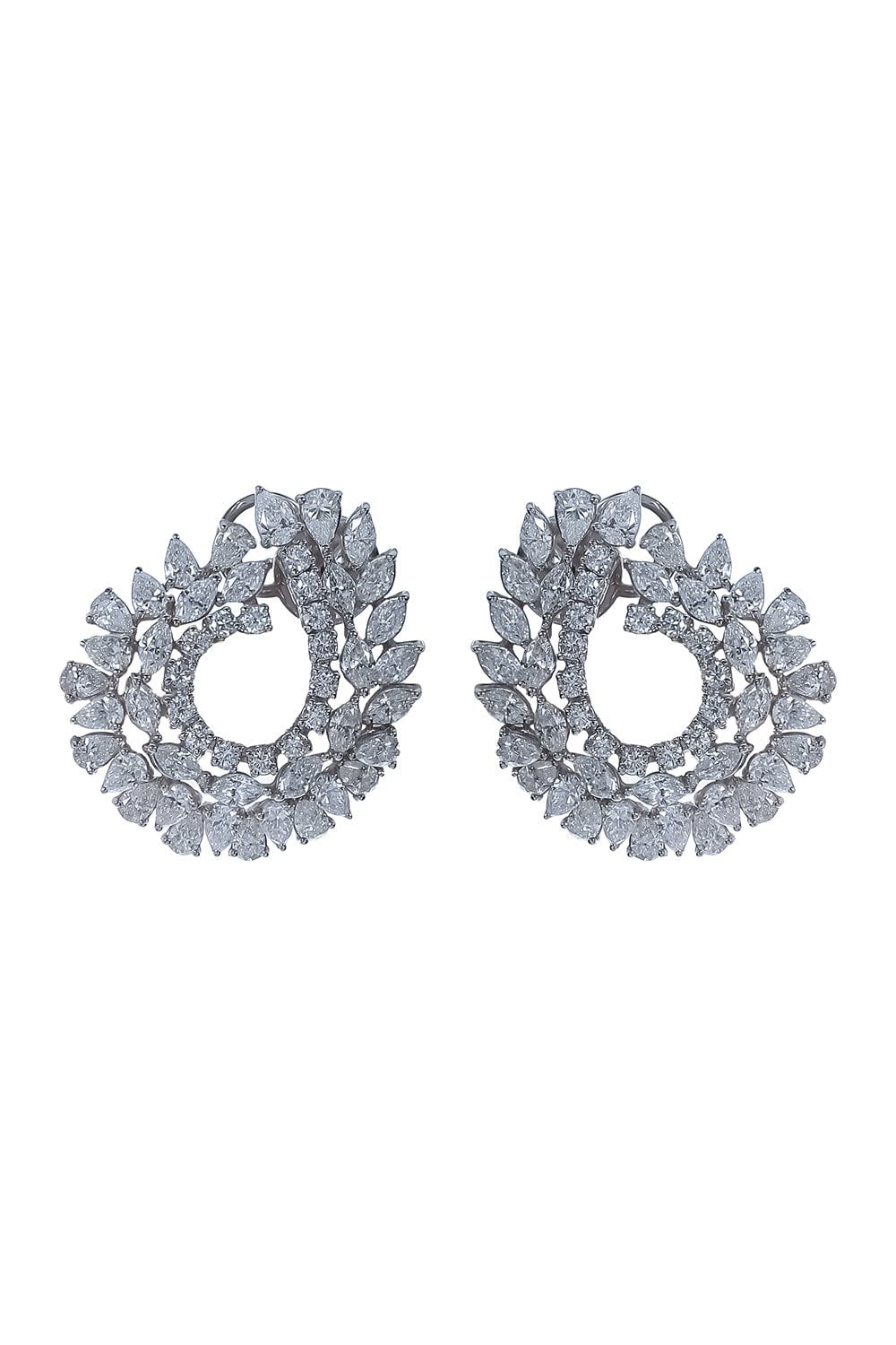 RUCHI-Mixed Diamond Earrings-WHITE GOLD