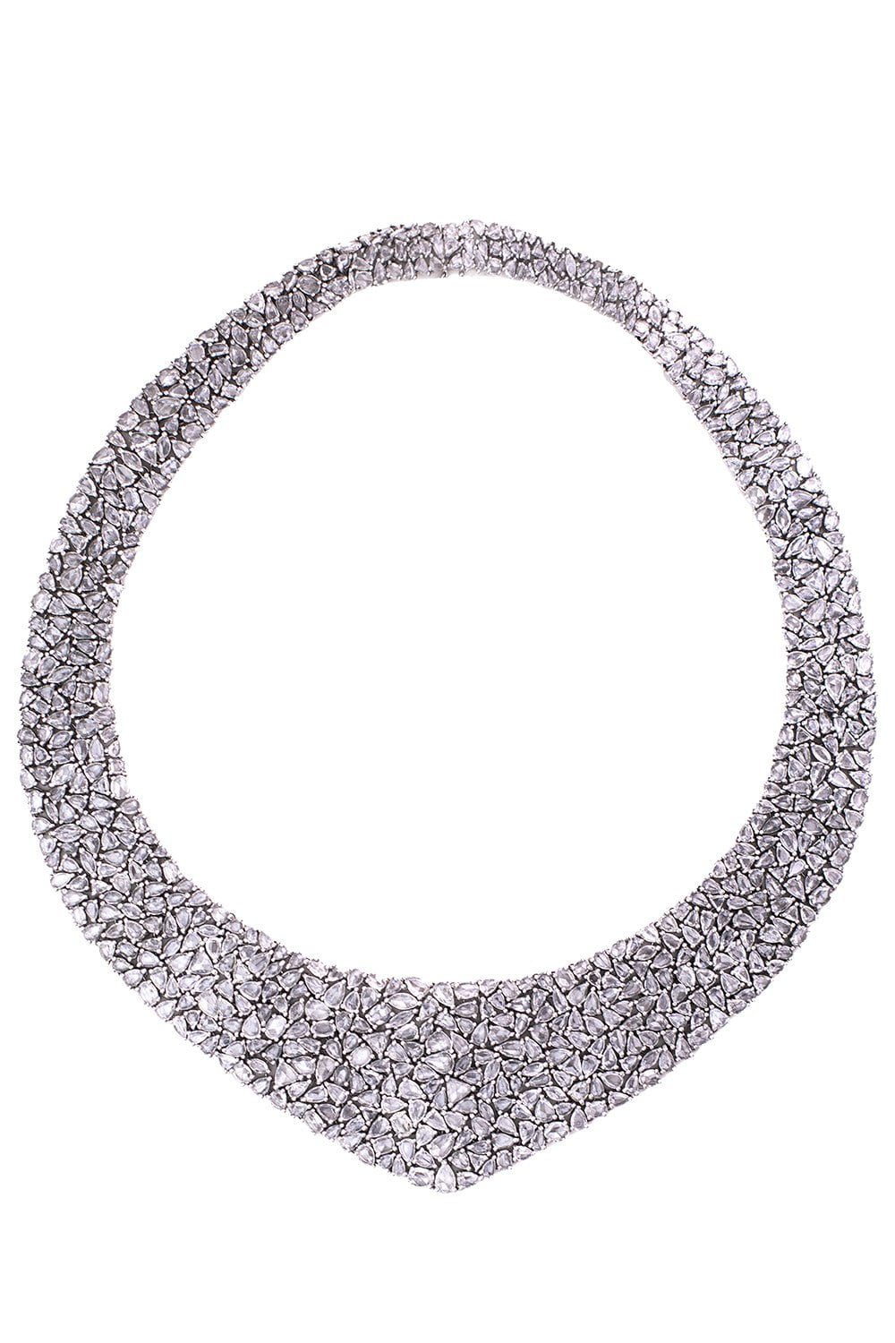 RUCHI-Rosecut Diamond Bib Necklace-WHITE GOLD