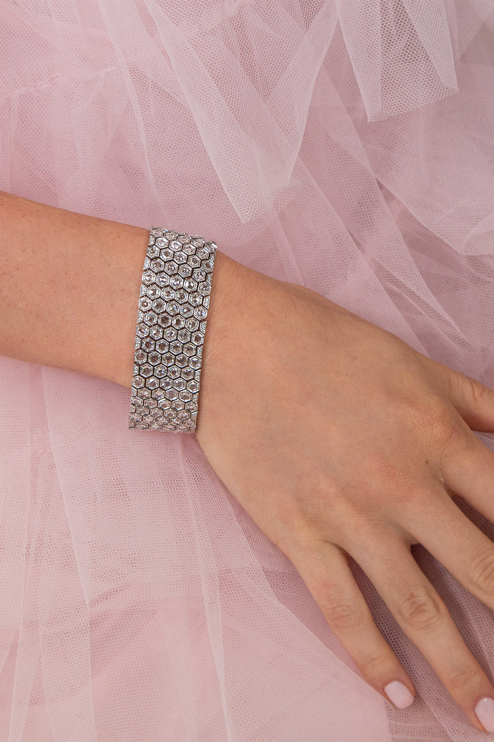  Diamond Miel Statement Bracelet-WHITE GOLD-6.5-JEWELRYFINE JEWELBRACELET O-RUCHI NEW YORK 