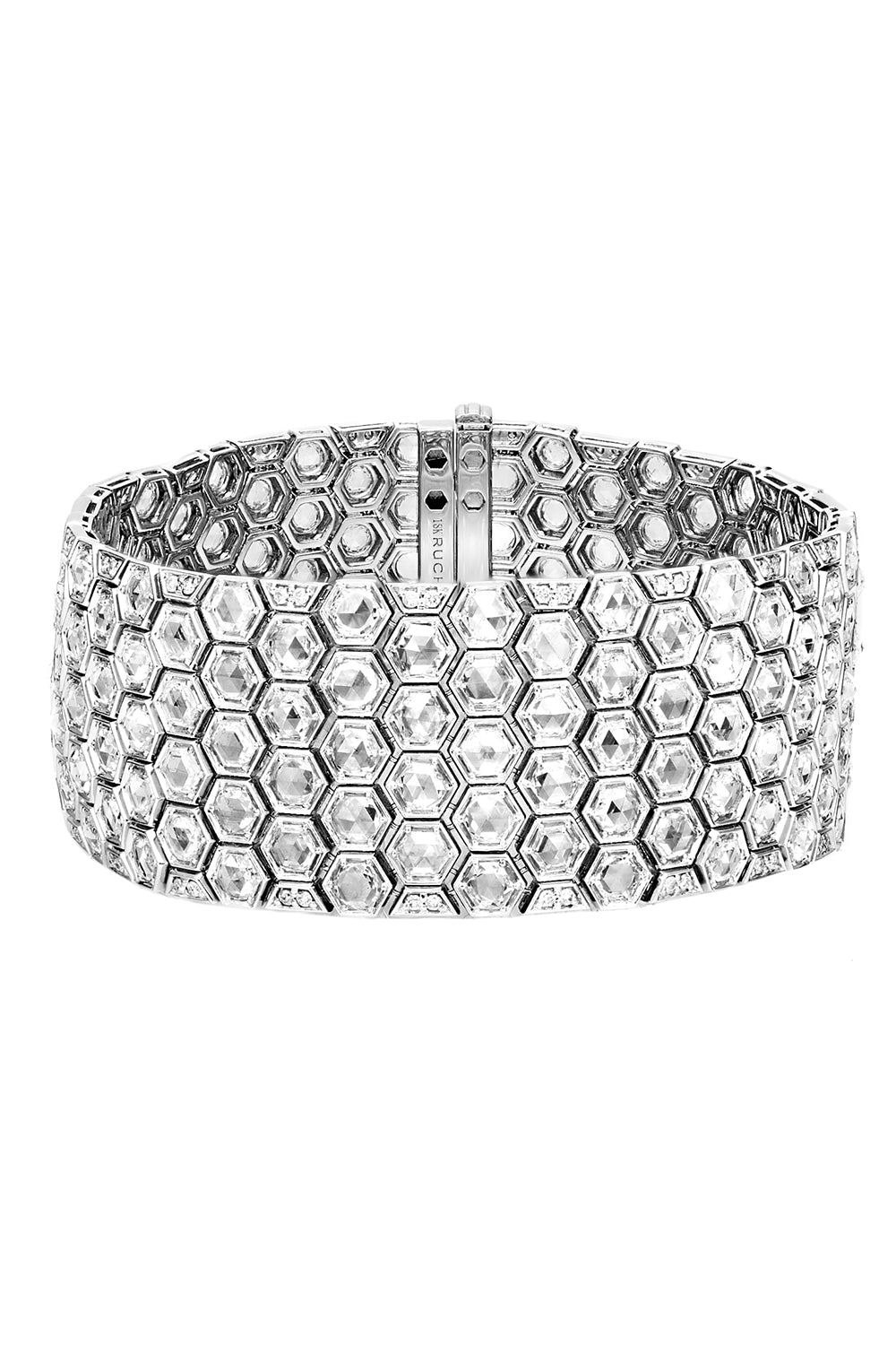Diamond Miel Statement Bracelet-WHITE GOLD-6.5-JEWELRYFINE JEWELBRACELET O-RUCHI NEW YORK