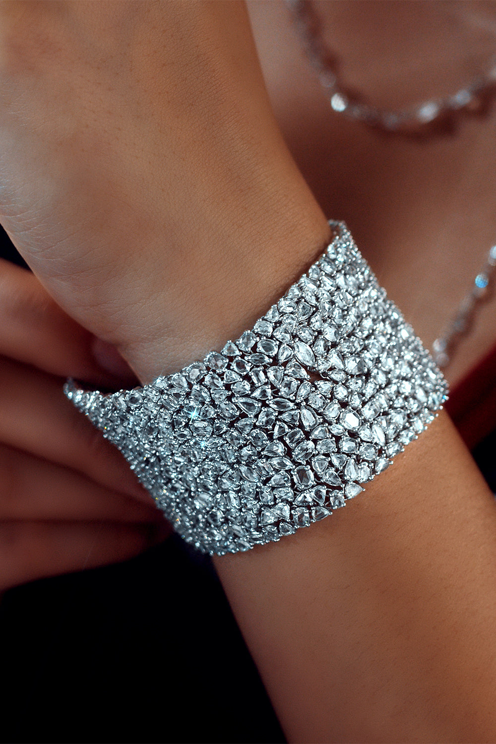  Diamond Vega Bracelet-WHITE GOLD-7 X 1.5-JEWELRYFINE JEWELBRACELET O-RUCHI NEW YORK 