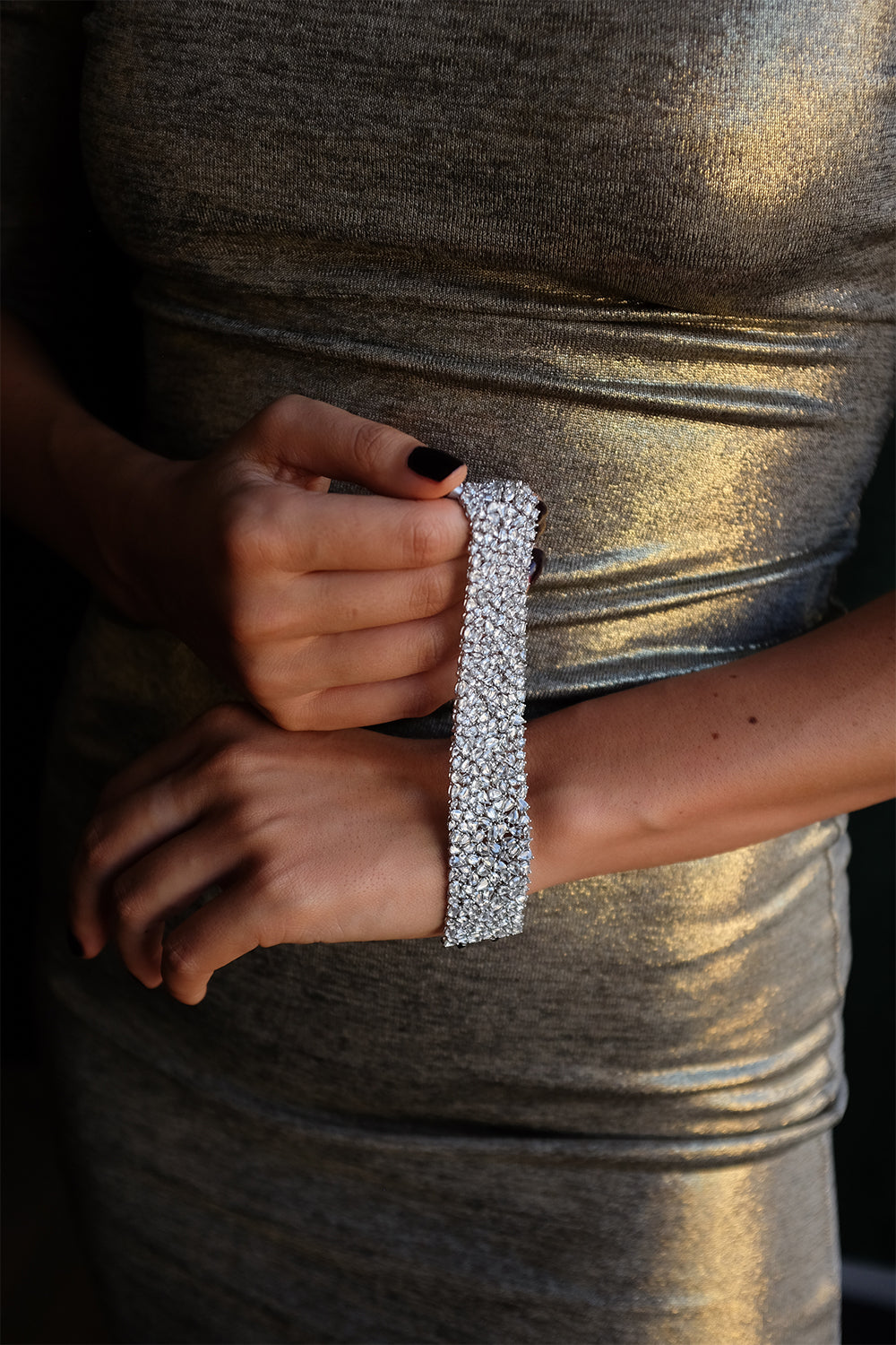  Diamond Vega Bracelet-WHITE GOLD-7 X 1.5-JEWELRYFINE JEWELBRACELET O-RUCHI NEW YORK 