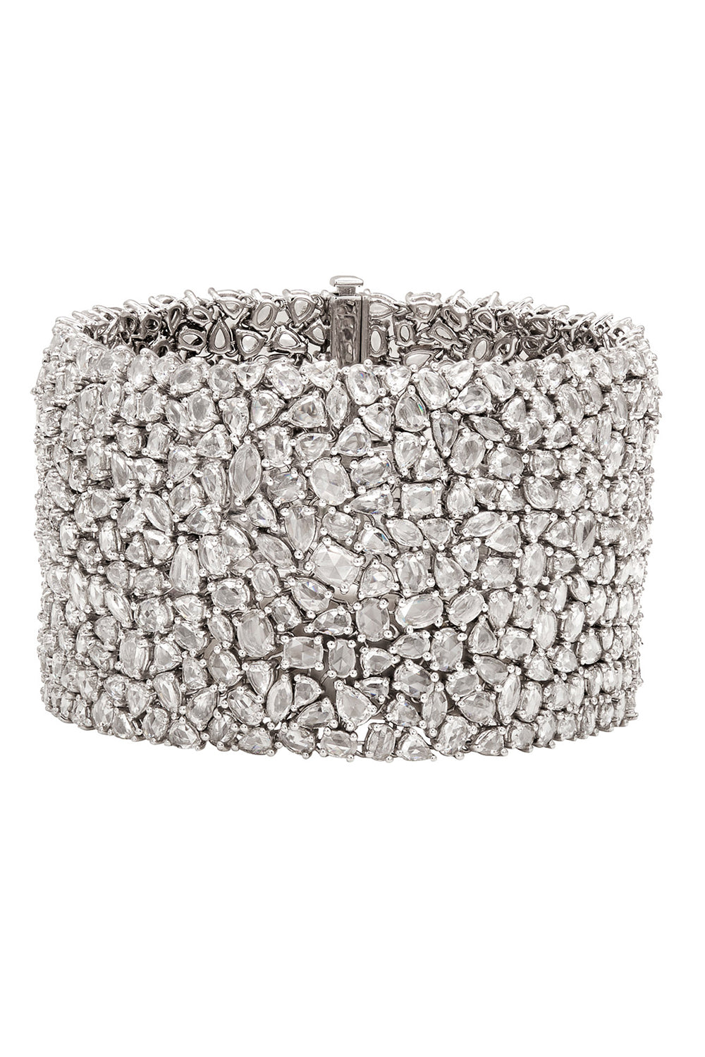  Diamond Vega Bracelet-WHITE GOLD-7 X 1.5-JEWELRYFINE JEWELBRACELET O-RUCHI NEW YORK 