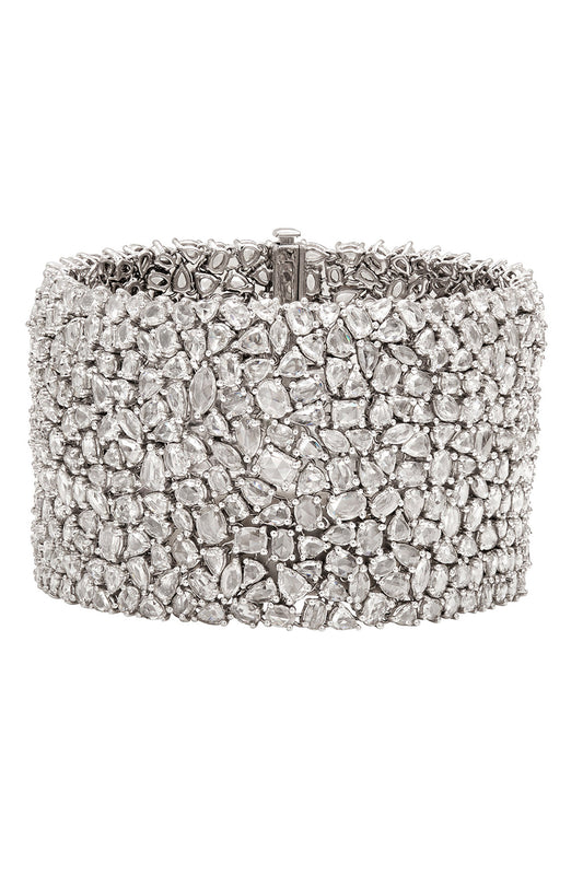 Diamond Vega Bracelet-WHITE GOLD-7 X 1.5-JEWELRYFINE JEWELBRACELET O-RUCHI NEW YORK