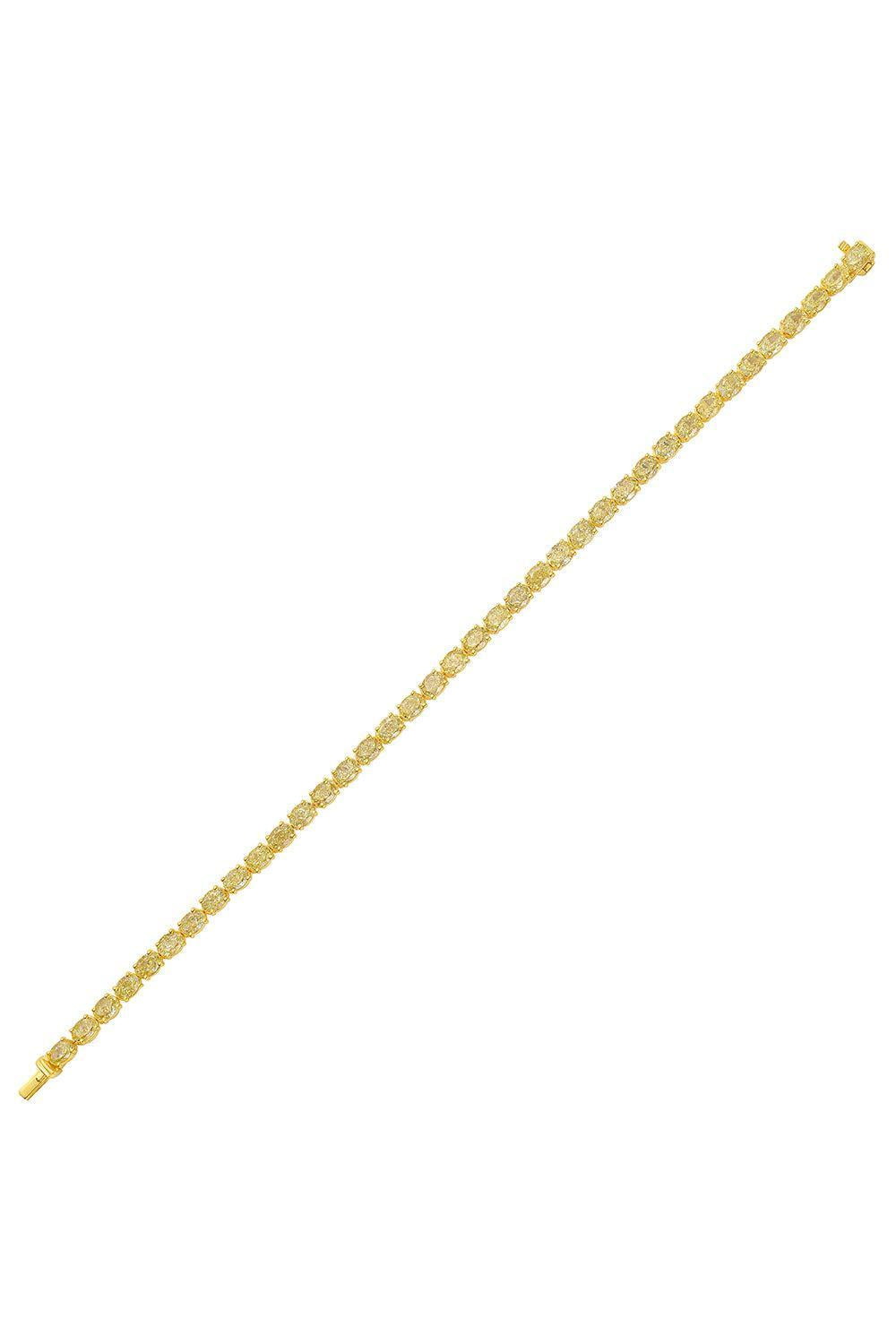 Yellow Diamond Oriana Oval Bracelet-YELLOW GOLD-JEWELRYFINE JEWELBRACELET O-RUCHI NEW YORK