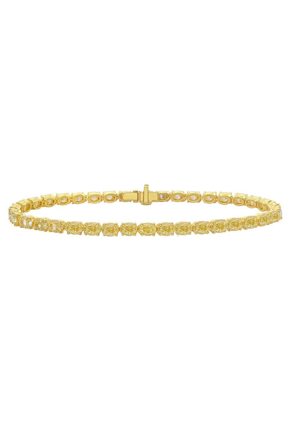 Yellow Diamond Oriana Oval Bracelet-YELLOW GOLD-JEWELRYFINE JEWELBRACELET O-RUCHI NEW YORK