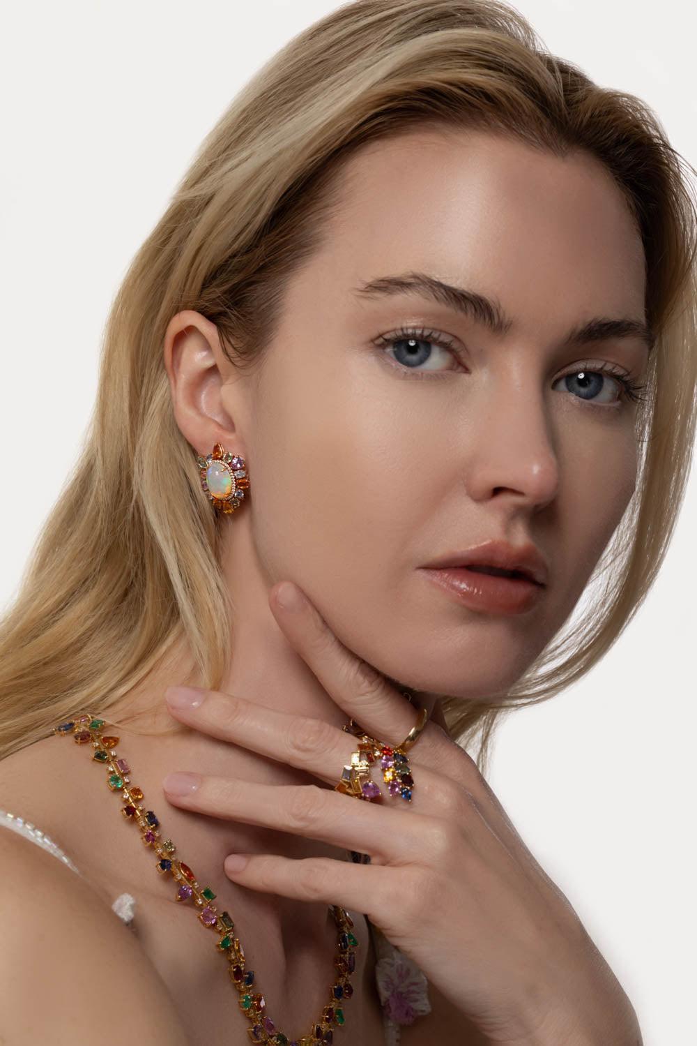 RUCHI NEW YORK-Desert Blooms Spring Earrings-ROSE GOLD