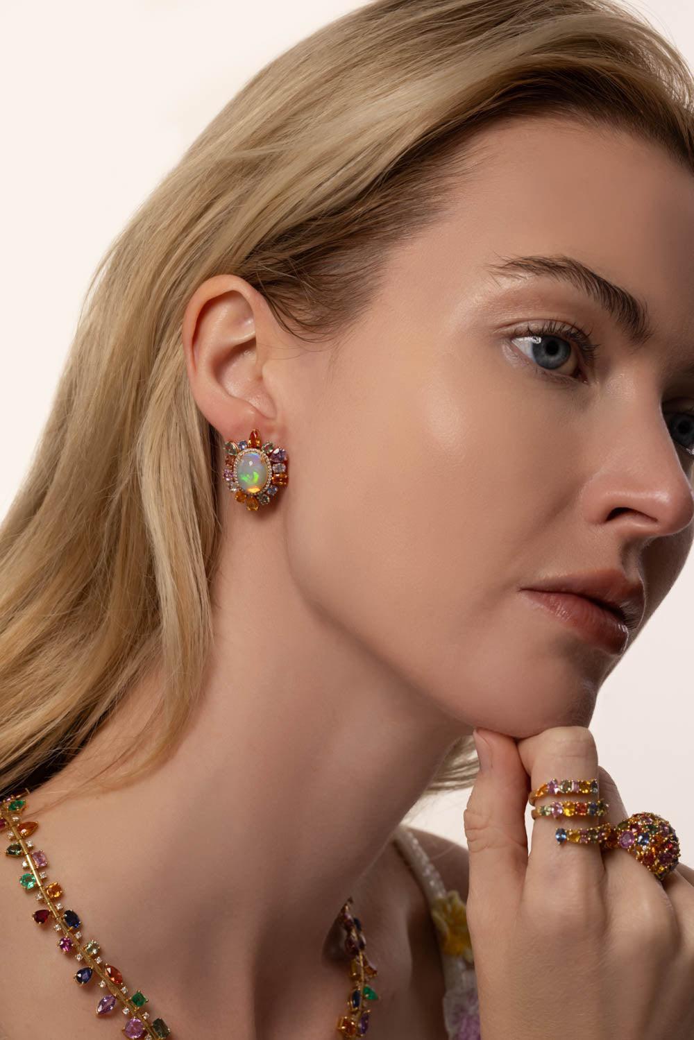 RUCHI NEW YORK-Desert Blooms Spring Earrings-ROSE GOLD