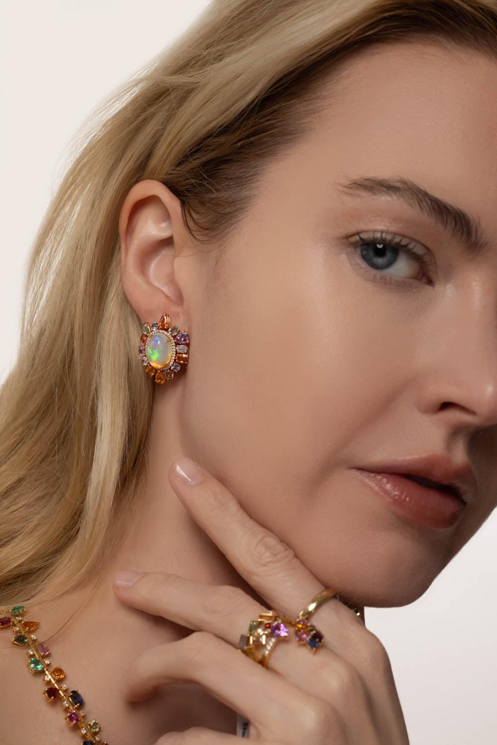 RUCHI NEW YORK-Desert Blooms Spring Earrings-ROSE GOLD
