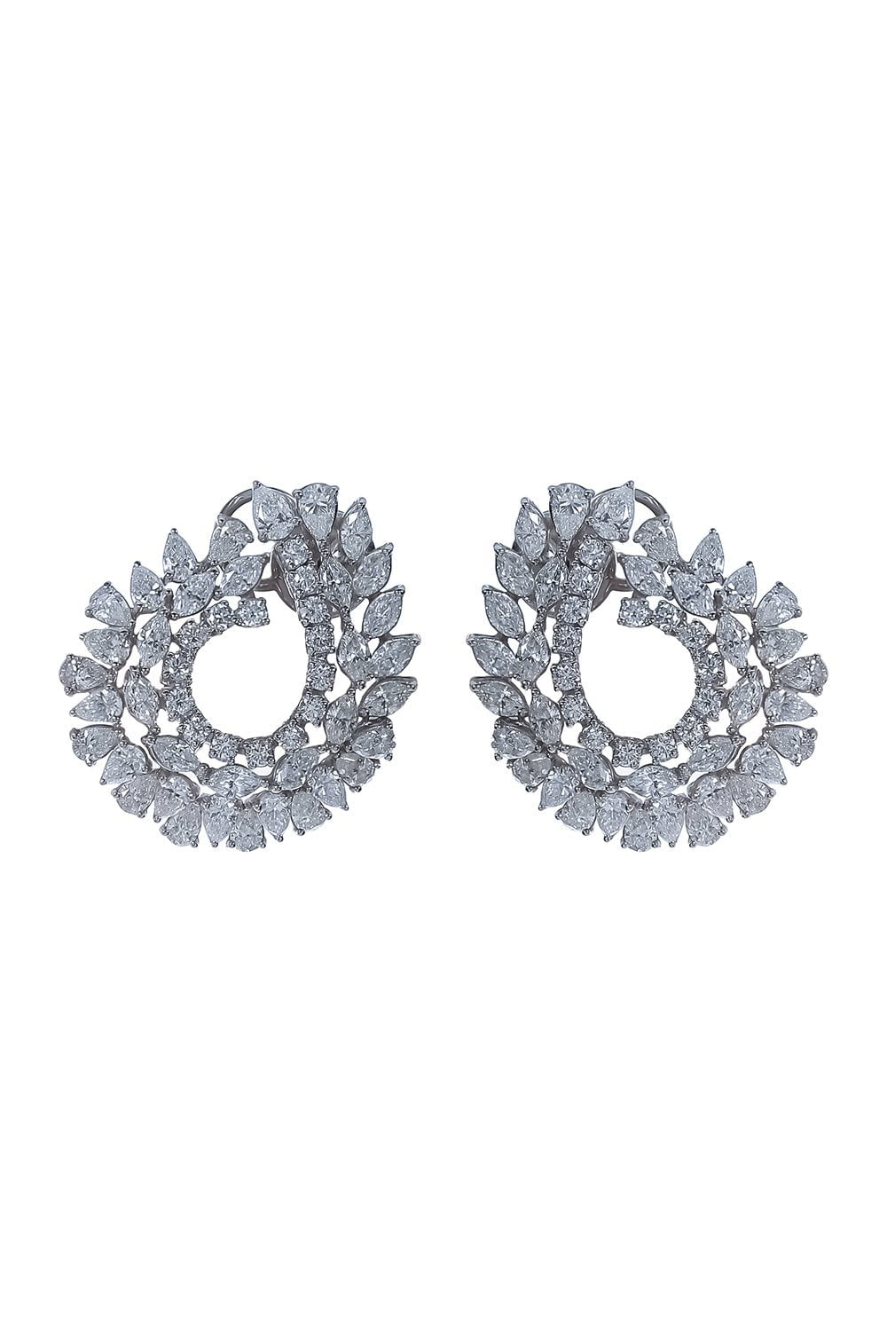 RUCHI NEW YORK-Mixed Diamond Earrings-WHITE GOLD