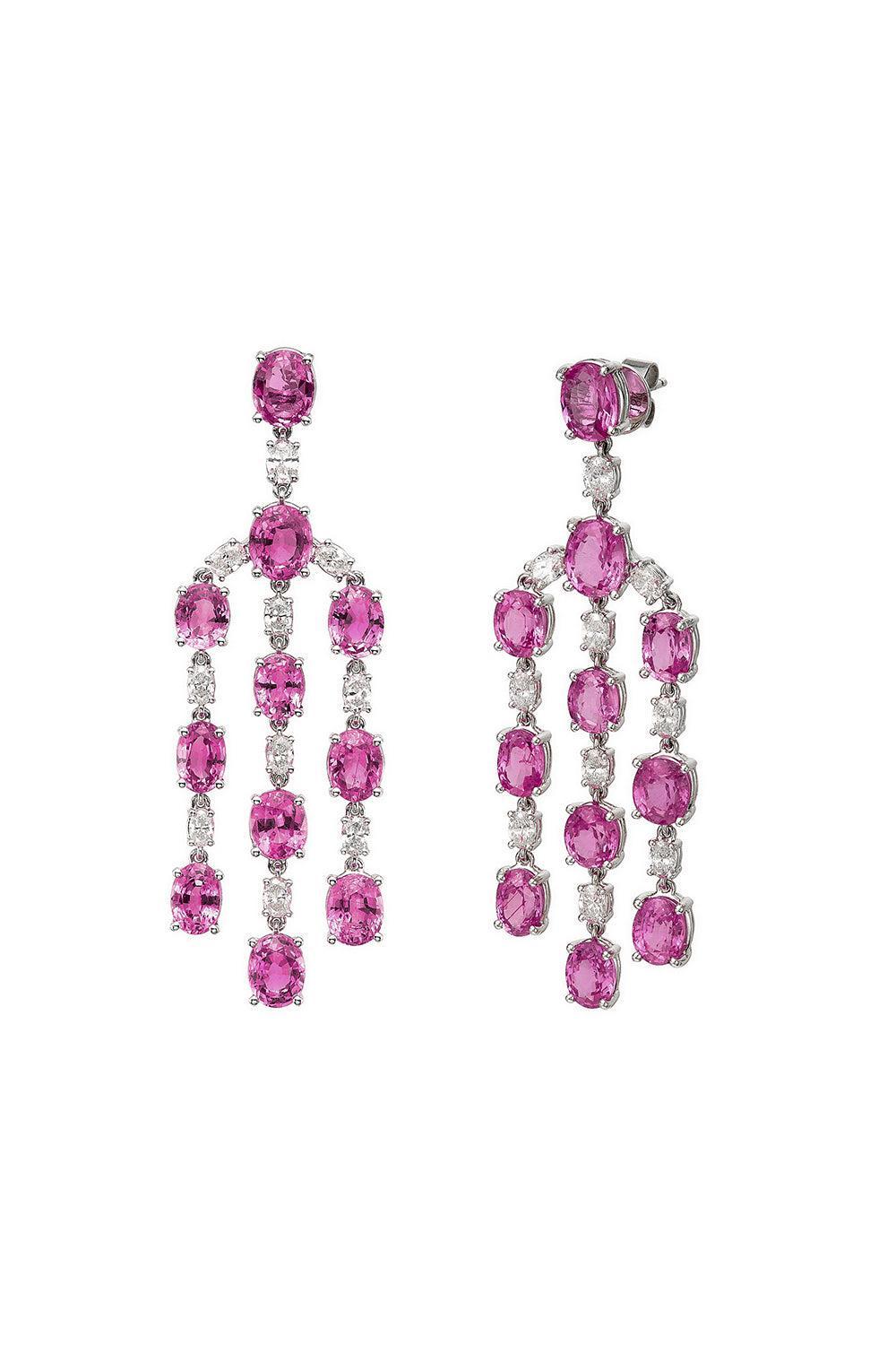 Reina Pink Sapphire Earrings-WHITE GOLD-JEWELRYFINE JEWELEARRING-RUCHI NEW YORK