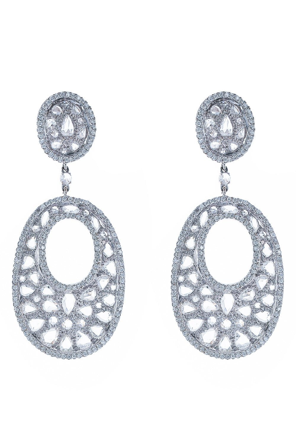 RUCHI NEW YORK-Wavy Diamond Earrings-WHITE GOLD